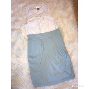 White and Baby Blue Dress